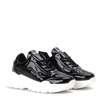 Black lacquered Holly sports shoes - Footwear 1