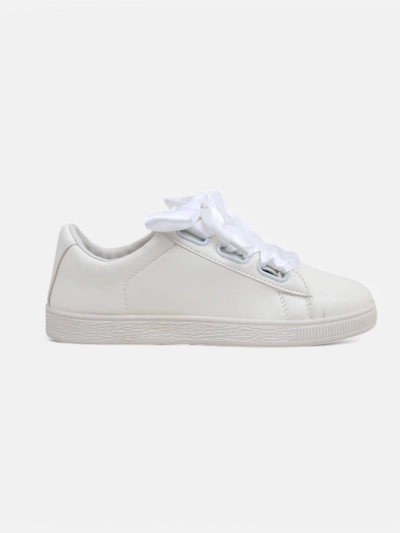Royalfashion Women's eco-leather sneakers with decorative laces Etti