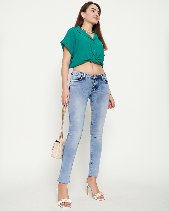 Ladies' blue straight jeans - Clothing