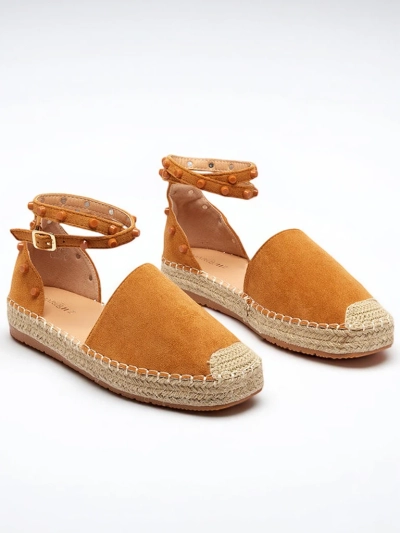 Light brown women's espadrilles with Lonesi jets - Footwear
