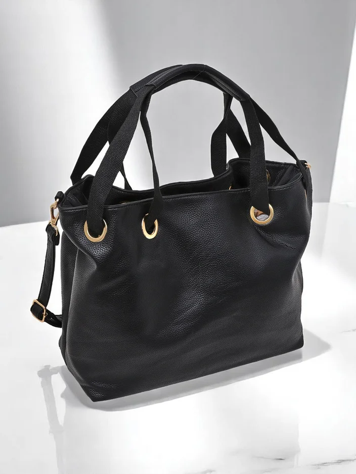 Royalfashion Large women's shopper bag made of eco-leather