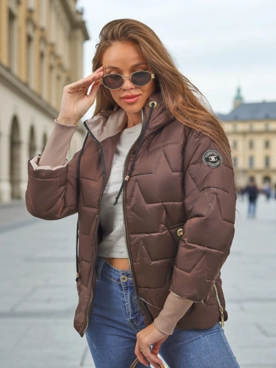 Женская стеганая куртка с капюшоном и манжетами на рукавах Silent Ridge