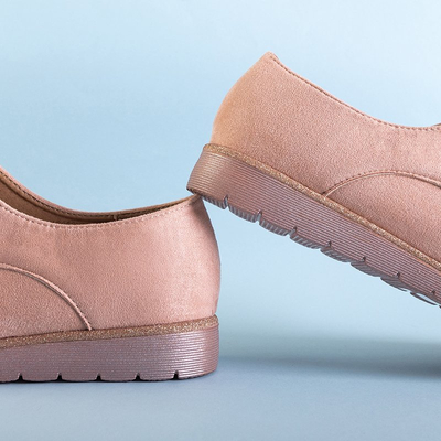 Pink women's shoes laced with a Ninetta ribbon - Footwear