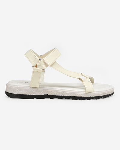 Cream women's flat sandals Hereris - Footwear