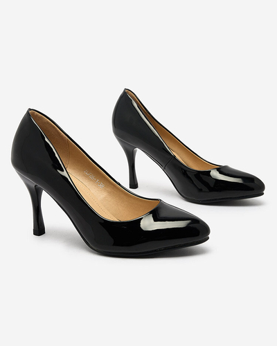 Royalfashion Melni lakoti Degonola sūkļi ar papēžu