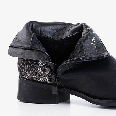 Black women's boots with flat heels Fireli - Footwear