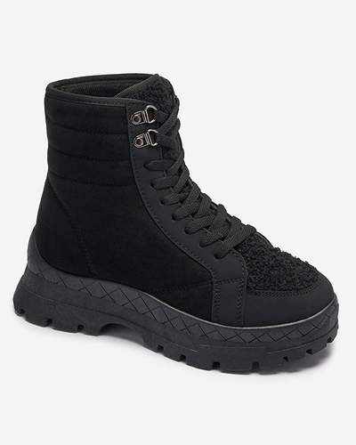 OUTLET Women's insulated trapper boots in black Wosser- Footwear