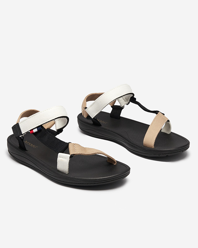 Icon Sieviešu baltas auduma sandales Ojo- Footwear