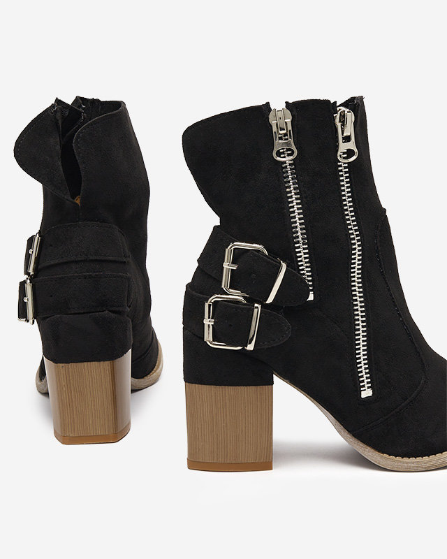 Women's boots on the post in black Ferrgo- Footwear