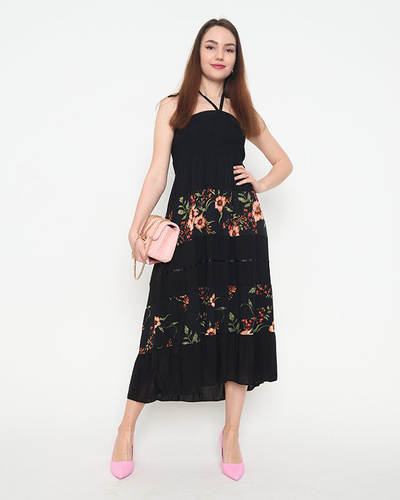 Black floral dress PLUS SIZE - Clothing