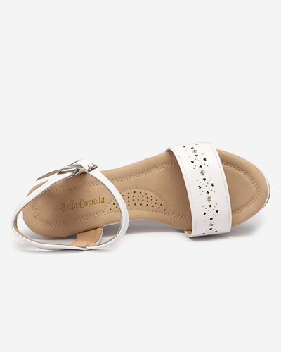 OUTLET Women's white wedge sandals Bellomia - Footwear