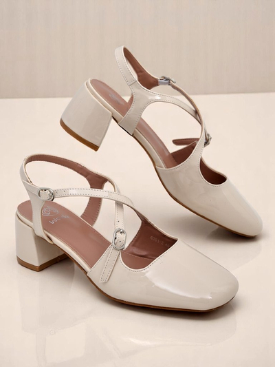 Royal Fashion Women's Lolita Low-Heeled Pumps with Decorative Straps