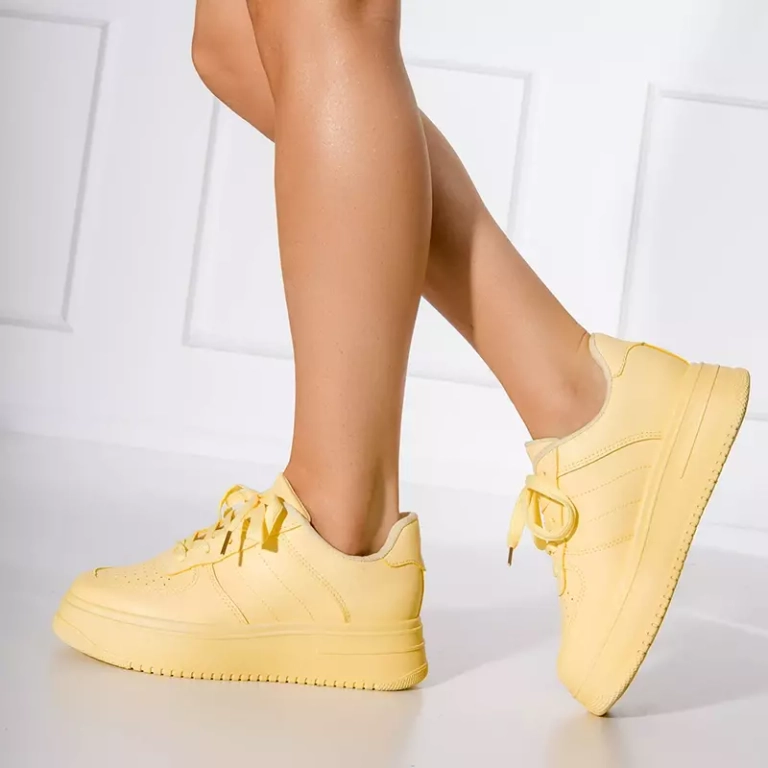OUTLET Pastel yellow women's sports sneakers Fori - Footwear