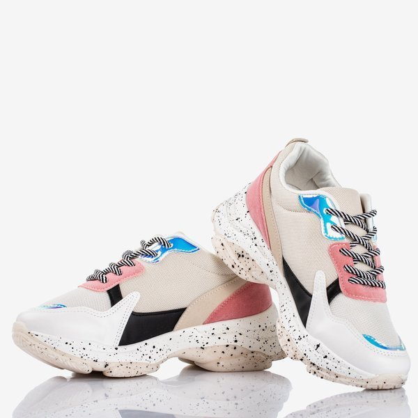 Wielokolorowe sneakersy damskie z holograficznymi wstawkami Muzzis - Obuwie