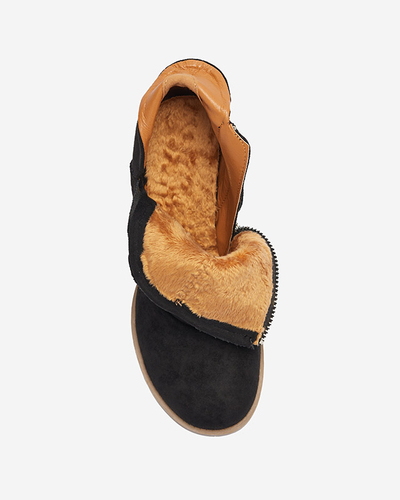 Black women's insulated boots on a brown Karela post - Footwear