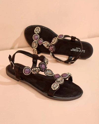 Royalfashion Women's sandals with zirconia Sobrinas