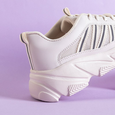 Beige women's sports sneakers Justar - Footwear