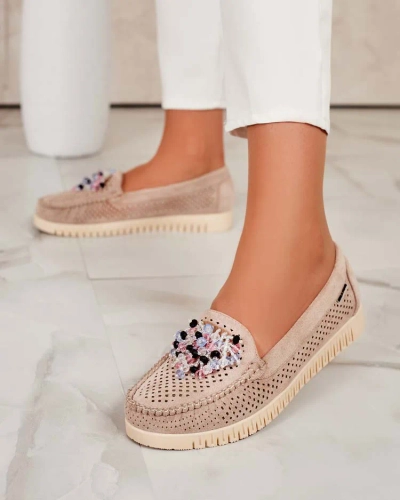 Royalfashion Женские ажурные мокасины из бисера Namis
