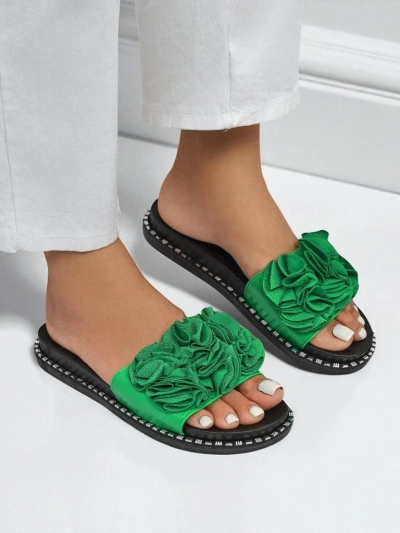 Royalfashion Women's flat sole slippers Flora Verde