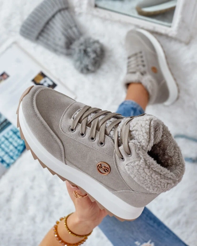 Royalfashion Women's Frozit Faux Fur Warmed Sneakers