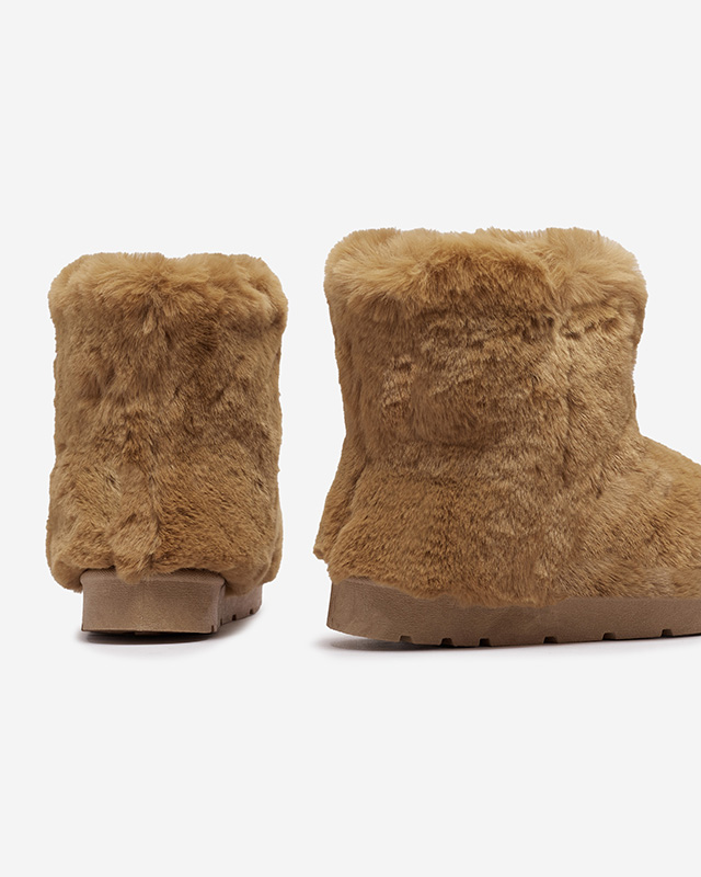 Женские меховые ботинки коричневого цвета Ottola