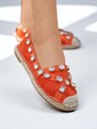 Oranžas sieviešu espadrilas ar Wamba kristāliem - Apavi