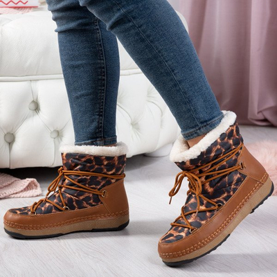 Sofya leopard warm snow boots - Footwear