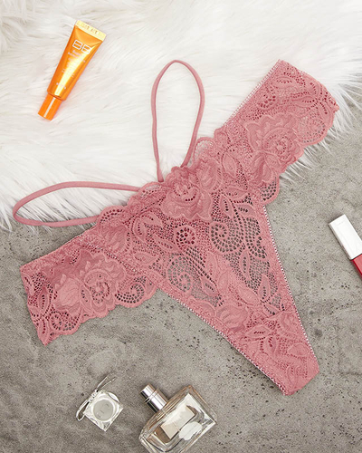 Coral women's lace thongs with straps - Underwear