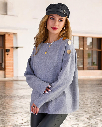 Royalfashion Thin women's sweater with shoulder decorations