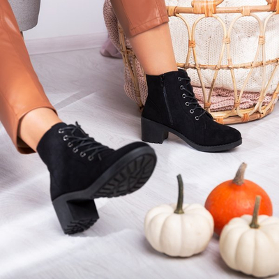 Black ankle boots on a higher post Nemesis - Footwear