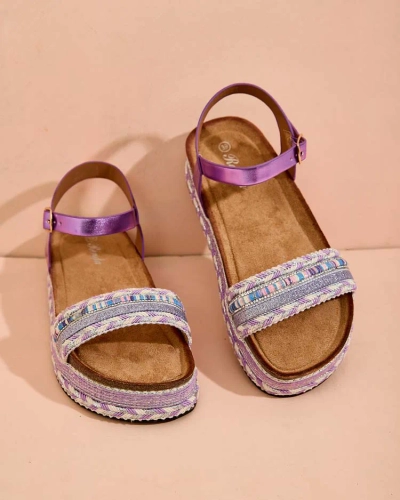 Royalfashion Женские сандалии из мусира с вышивкой