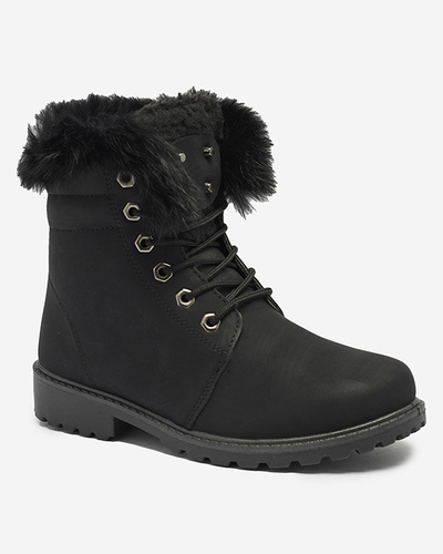 Klasiski sieviešu zābaki a'la trapper melnā krāsā Lausa- Footwear