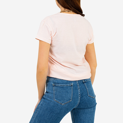 Sieviešu T-krekls ar apdruku rozā krāsā - Apģērbs