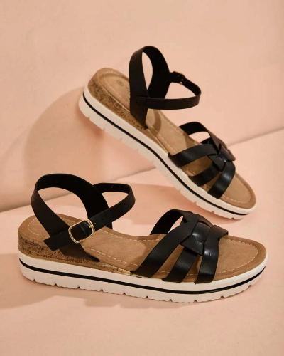 Royalfashion Sieviešu sandales ar platformu no eko ādas Noppis