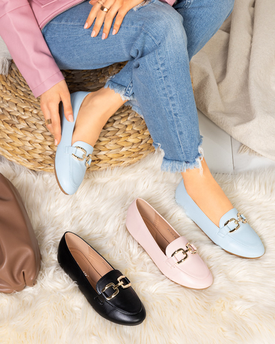 Blue ladies loafers in eco-leather Kesine - Footwear
