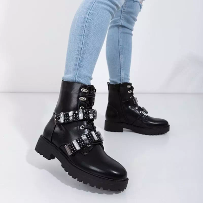 OUTLET Black women's bags with stones Ksymena - Footwear
