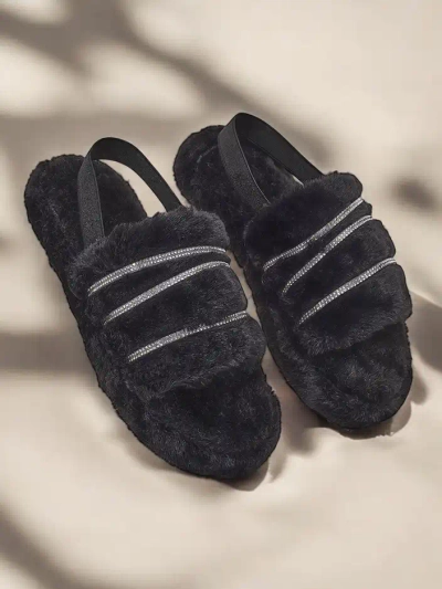 Женские меховые башмачки Royalfashion с стразами Ferrems