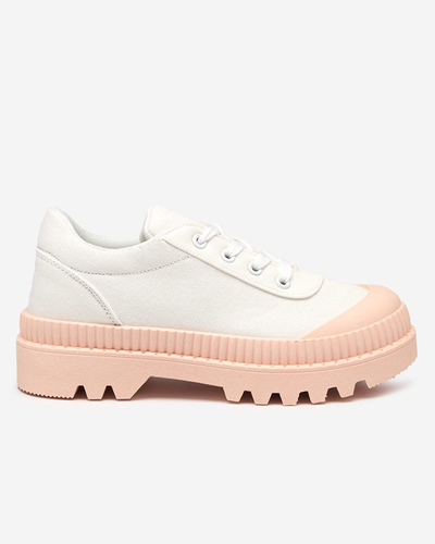 OUTLET Women's white sneakers with pink Comp sole - Footwear