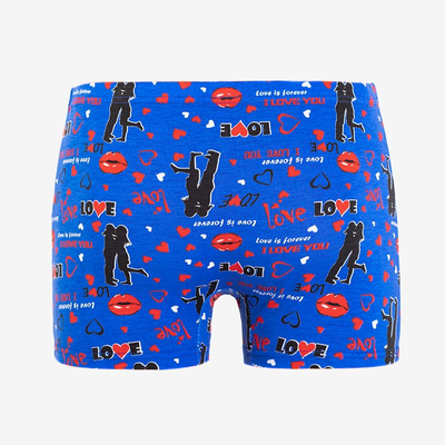 Men's Blue Printed Boxer Shorts - Underwear
