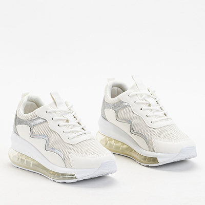 OUTLET Cream women's sports shoes on a wedge Runiso - Footwear