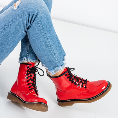 Red women's lace-up trappers Ormella - Footwear