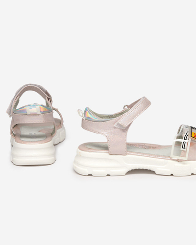 Light pink shiny sandals for girls Lorij - Footwear