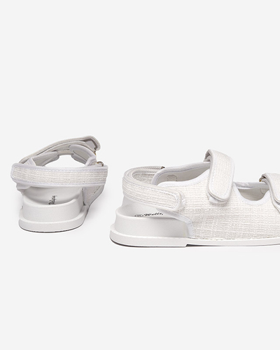 Sieviešu baltas auduma sandales Desotty - Apavi