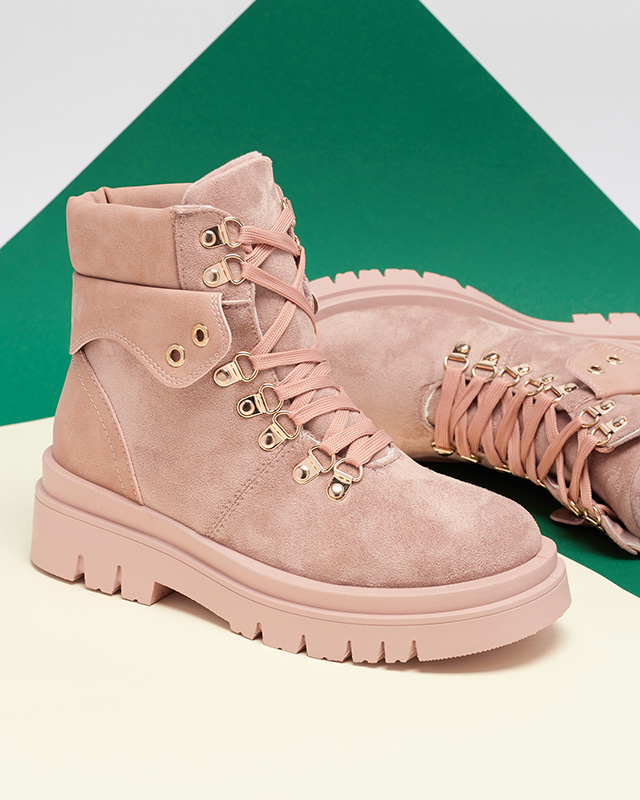 Pink women's boots insulated trappers Boserra - Footwear