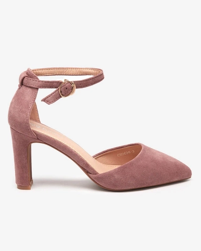 Dark pink women's sandals on a post Ollagy - Footwear