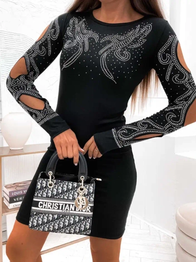 Royalfashion Women's mini dress with decorative sleeves