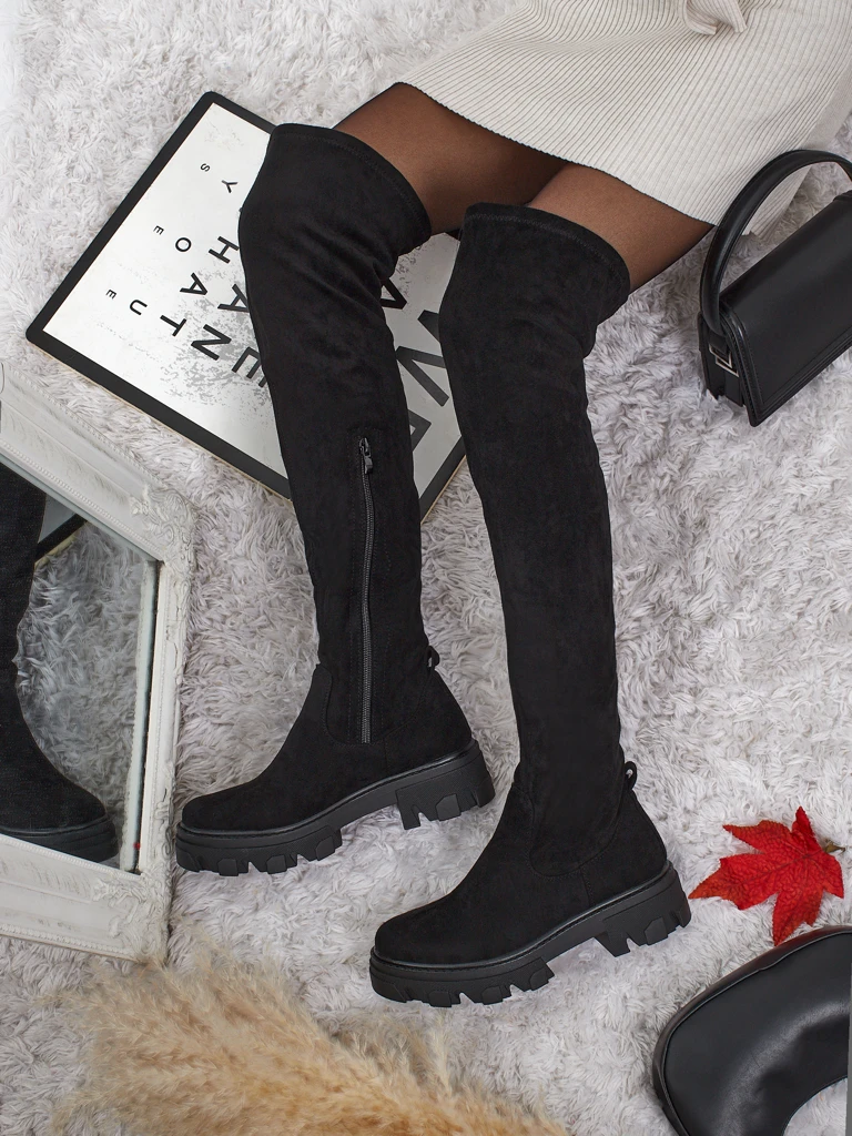 Women's over-the-knee eco-suede boots Maelin