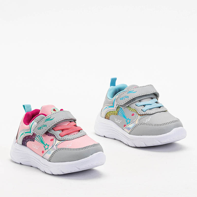 Light gray girls 'sports shoes with Jako print. Footwear