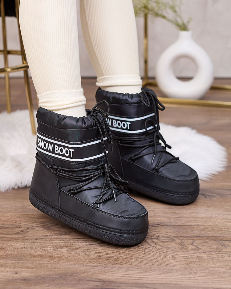 Royalfashion Melni sieviešu sniega zābaki ar šuvi Soblesia