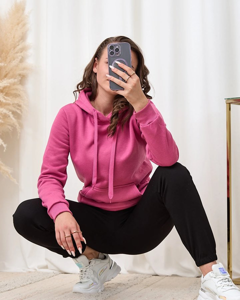 Royalfashion Dark pink unzipped women's hoodie